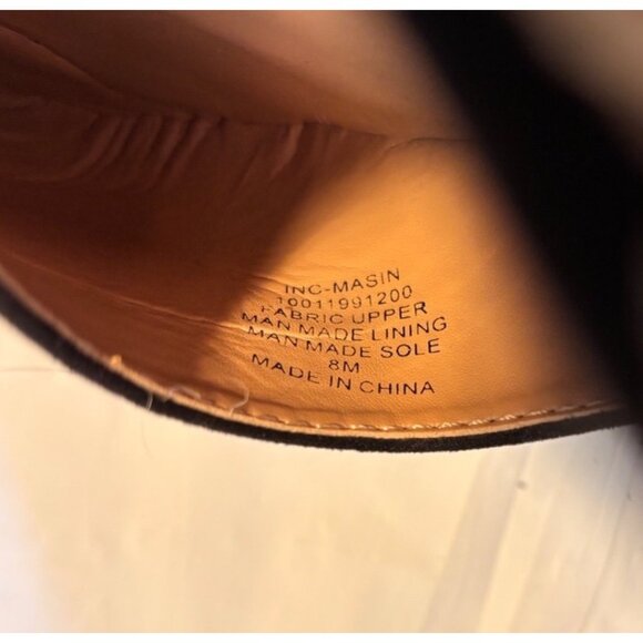 I.N.C. Masin Black Ankle Strap Espadrille Wedge Sandals Studded Detail 8M - Picture 6 of 9